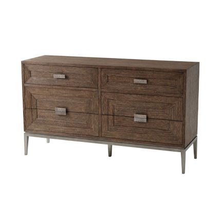 Elegant 6 drawer dresser unit with bronze details