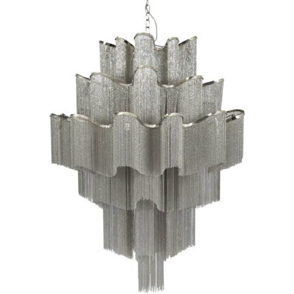 15 light cascading silver pendant chandelier 