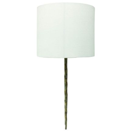 Aged brass wall lamp with sleek, minimalist branch design