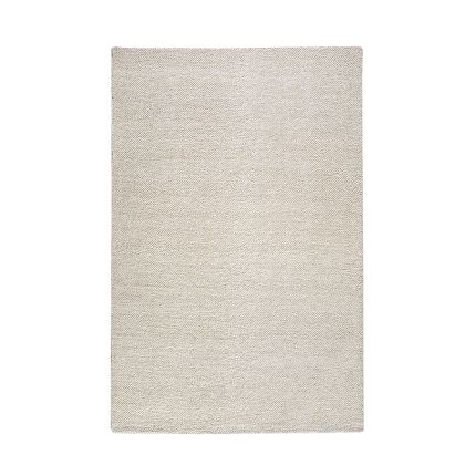 Elegant and simple wool rug in ivory