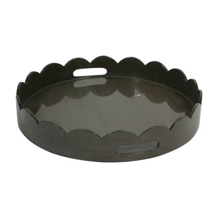 Dottie Scallop Edge Tray - Olive