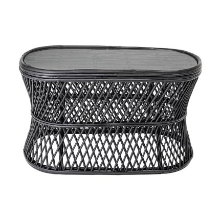 Woven coffee table with black finish