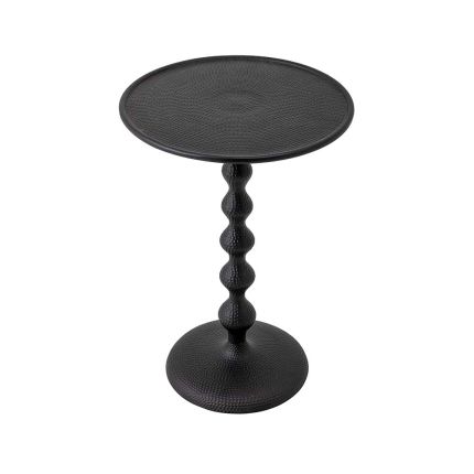 An alternative side table made from black aluminium and a twisted column design