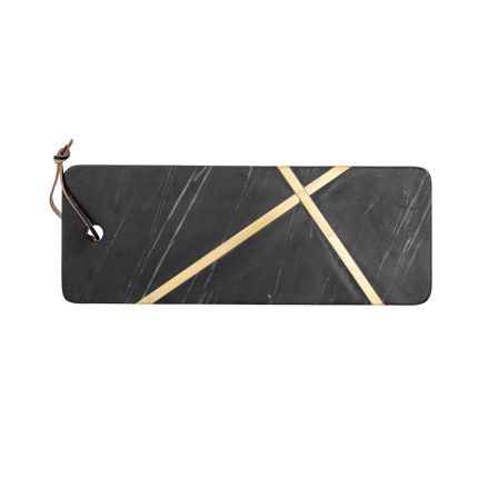 An elegant black marble and gold chopping board / cutting board by Bloomingville