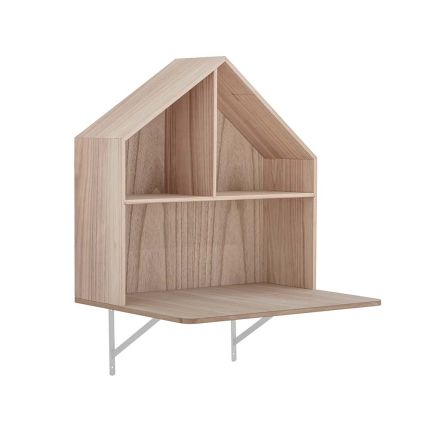 A lovely natural paulownia wood shelf and desk for kids