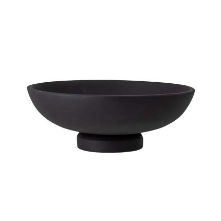 A simple, multipurpose, mango wood bowl in matte black