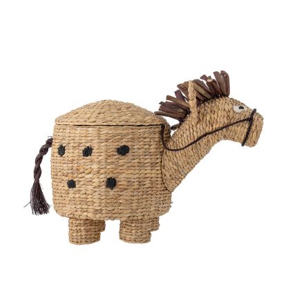 woven basket for children in the shape of a horse