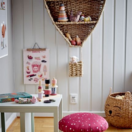 Rattan style hot air balloon wall mounted shelves
