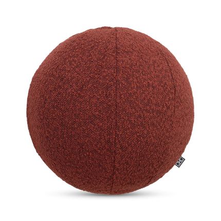 Dreamy rouge cushion with spherical shape and boucle texture