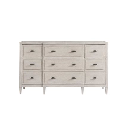 9 drawer chest of drawers in light wood finish