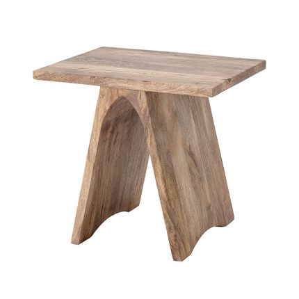 Delightful natural finish side table with tapered legs 