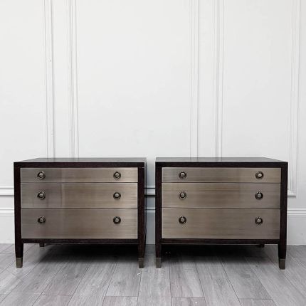 Clearance Bernhardt Clarendon Bedside Table - Burnished Brass - Set of 2