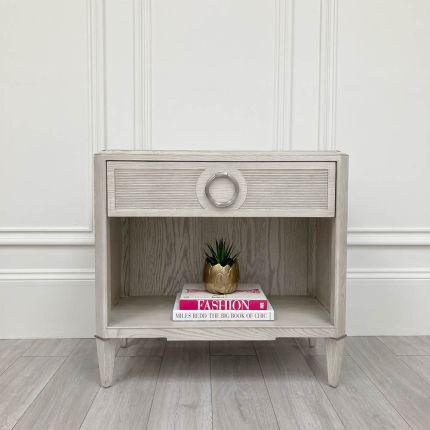 Ex-Display Bernhardt Blanc Domaine Bedside Table - Large