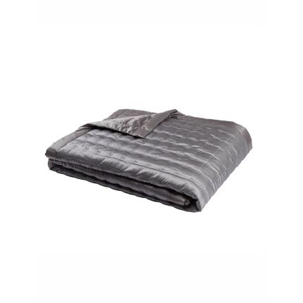 Exquisite quilted Windsor Silk Bedspread in Charcoal