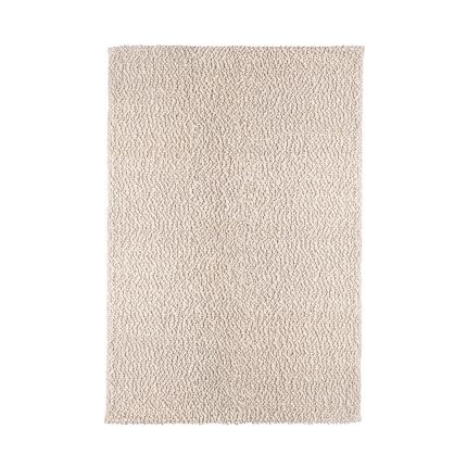 A gorgeous, bobbled texture, wool rug in a beige finish 