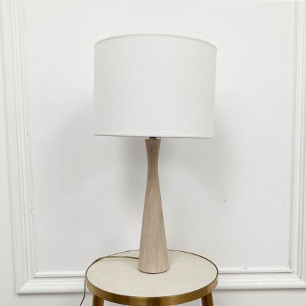 Stylish bleached mango wood table lamp with white lampshade 