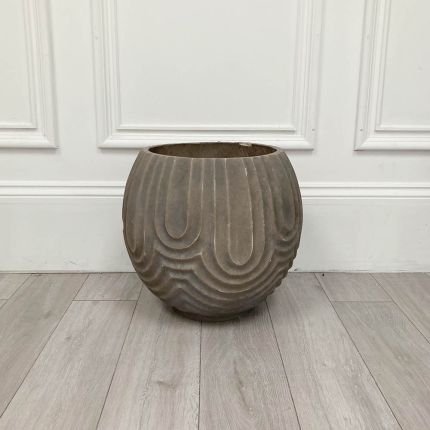 Large contemporary distressed grey planter