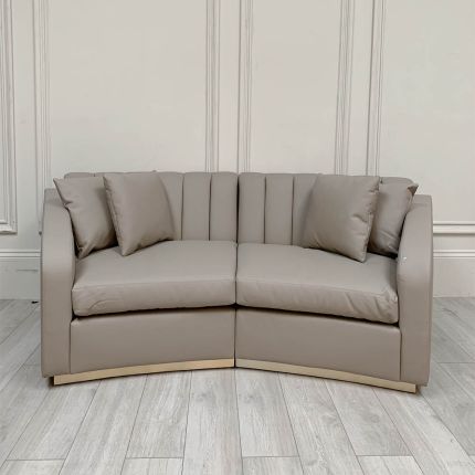 Clearance Marco Curved Sofa 2.5 Seater - Cobble Leather