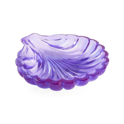 Purple acrylic scallop bowl