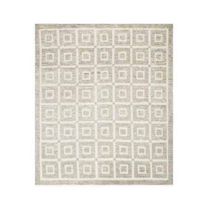 Grey square-patterned rug 