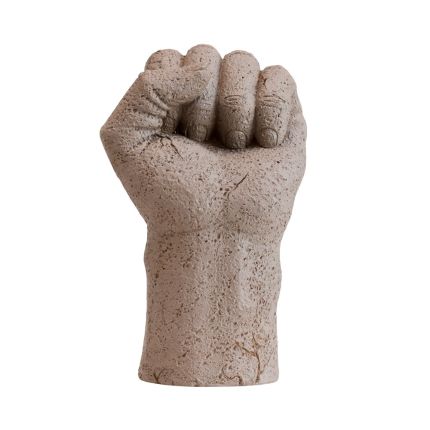 Decorative fist figurine in driftwood tone