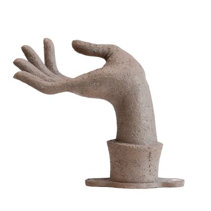 Decorative hand design figurine in driftwood tone