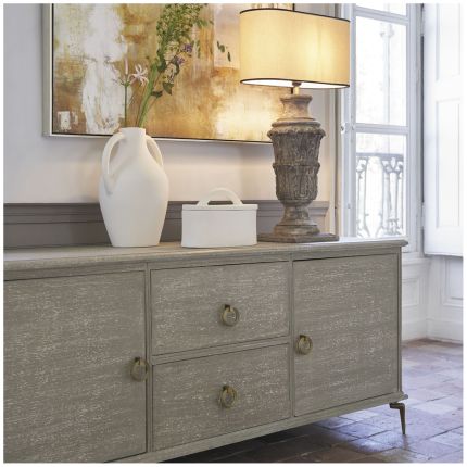 Blanc d'Ivoire Lampshade - Beige with black border oval