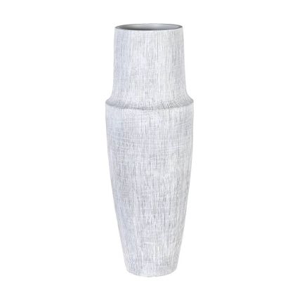 Tall white textured vase