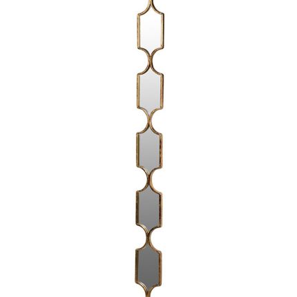 antiqued brass-effect wall mirror 