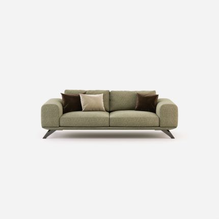  linen upholstered, contemporary style, 3 seater sofa 