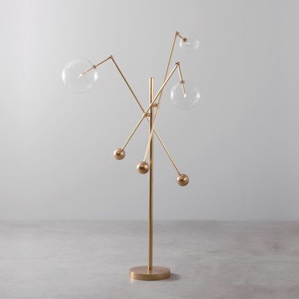 Schwung Milan 3-Arm Floor Lamp - Natural Brass