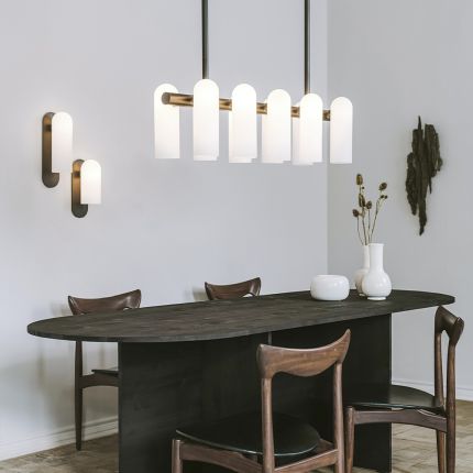 Odyssey Linear Chandelier - Small - Natural Brass