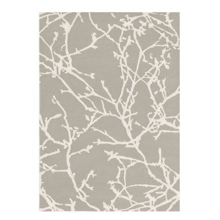 Hand-tufted grey/brown and cream wool rug 