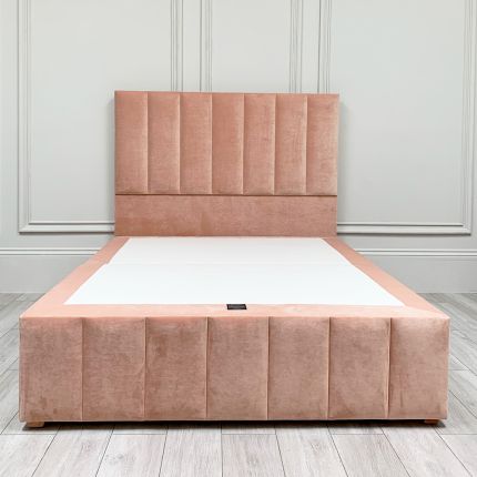 Clearance Tosca Bed - Luxury Velvet Peach - Kingsize 