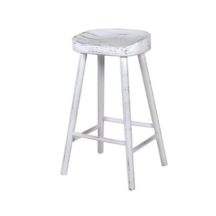 A chic and simple solid oak stool in a white wash finish