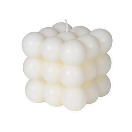 A glamorous decorative candle with a beautiful bubble design
