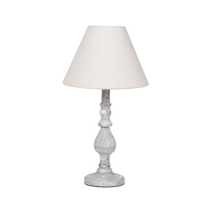 Elegant white washed table lamp with curvaceous base