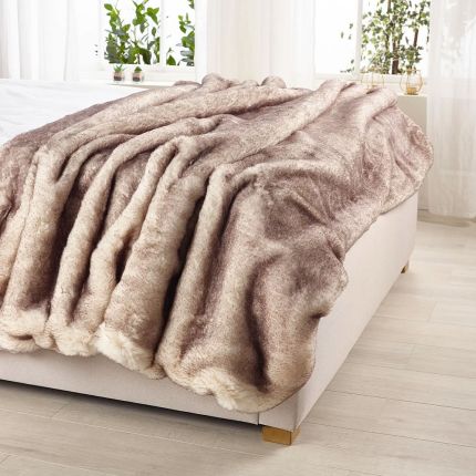 Brown Snow Fox Throw