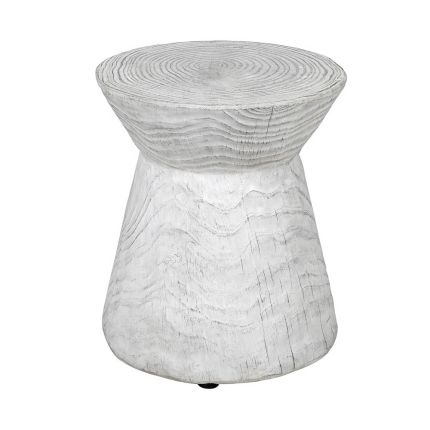 Natural white washed wooden stool