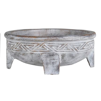 carved-effect bowl with geometric design