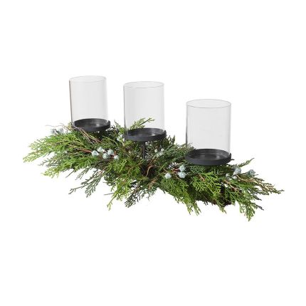 Cedar Garland Candle Holder