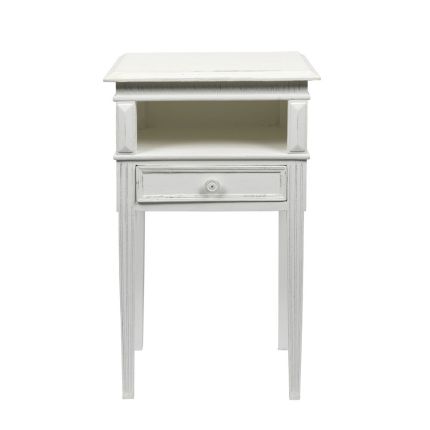 wooden french style white  bedside table