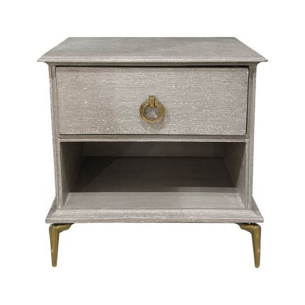 Blanc D'ivoire Gabrielle Bedside Table - Taupe