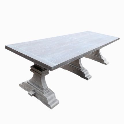 Gorgeous and rustic new grey finish oak veneer table