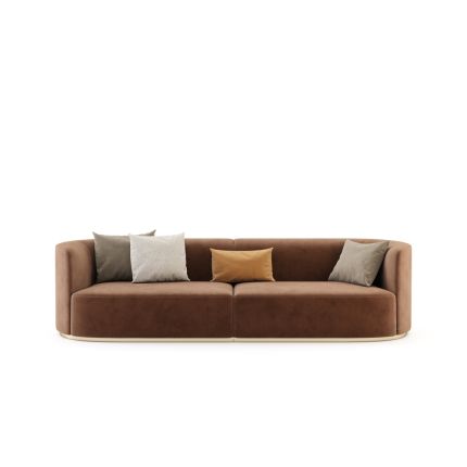 Luxurious Domkapa brown velvet 3 seater sofa