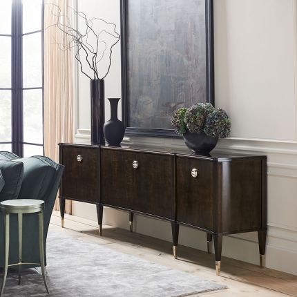 Divine sideboard unit in deep brown finish with subtle champagne details