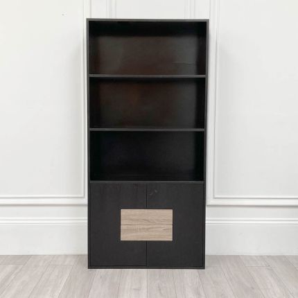 Gorgeous modern display cabinet with open shelves, cupboards and two drawers