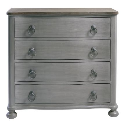 French grey wooden 4 drawer chest of drawers