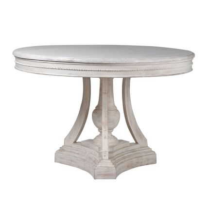 White wash French-style round dining table