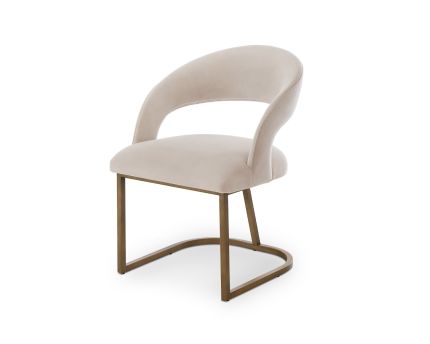 Alfie Dining Chair (Crib 5) - Megan Pebble & Bronze Steel